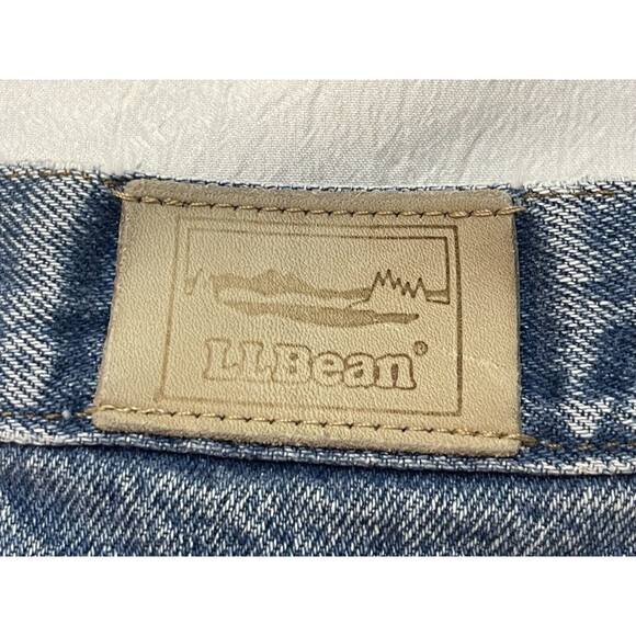 Vintage LL Bean 40x30 Flannel Lined Jeans Blue Denim USA Worn Red Plaid Winter - Picture 3 of 14